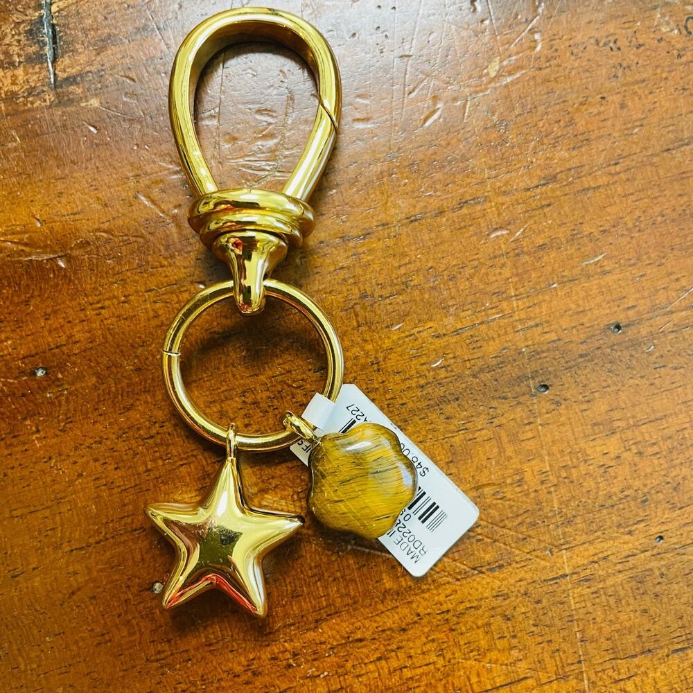 Madewell Key Cluster Bag Charm Enamel and Gold Star One Size NWT